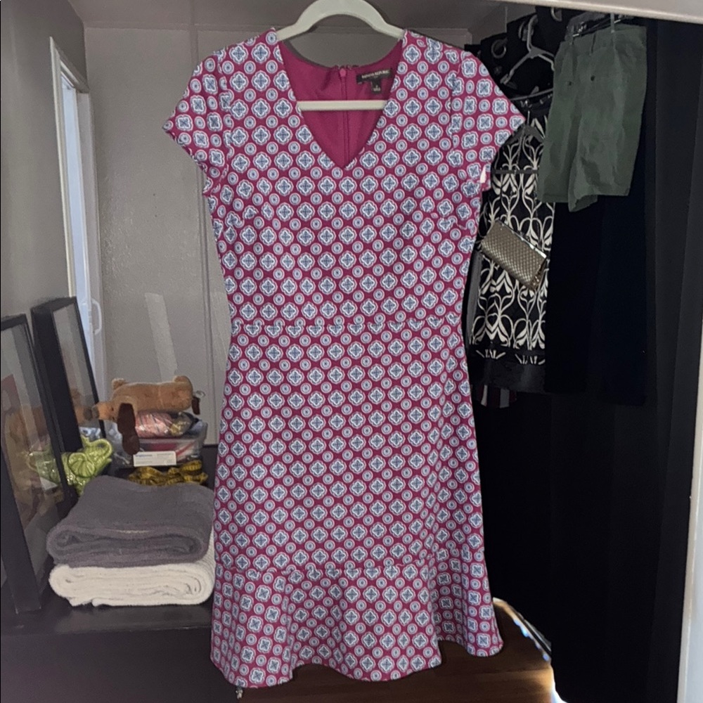 Banana Republic Pink and White Patterned Mini Dress